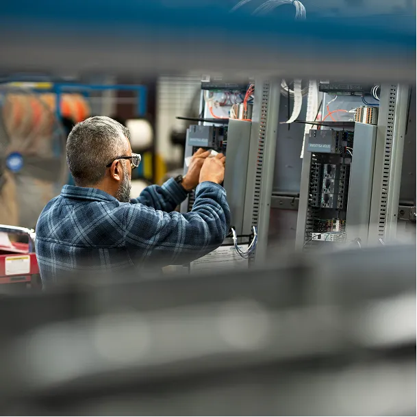 Engineer working in mission-critical cooling operations for a data center.