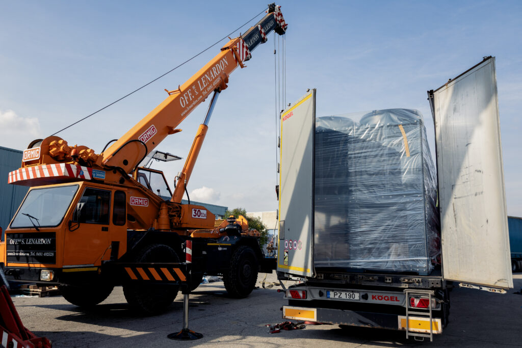 Chillers loaded in truck