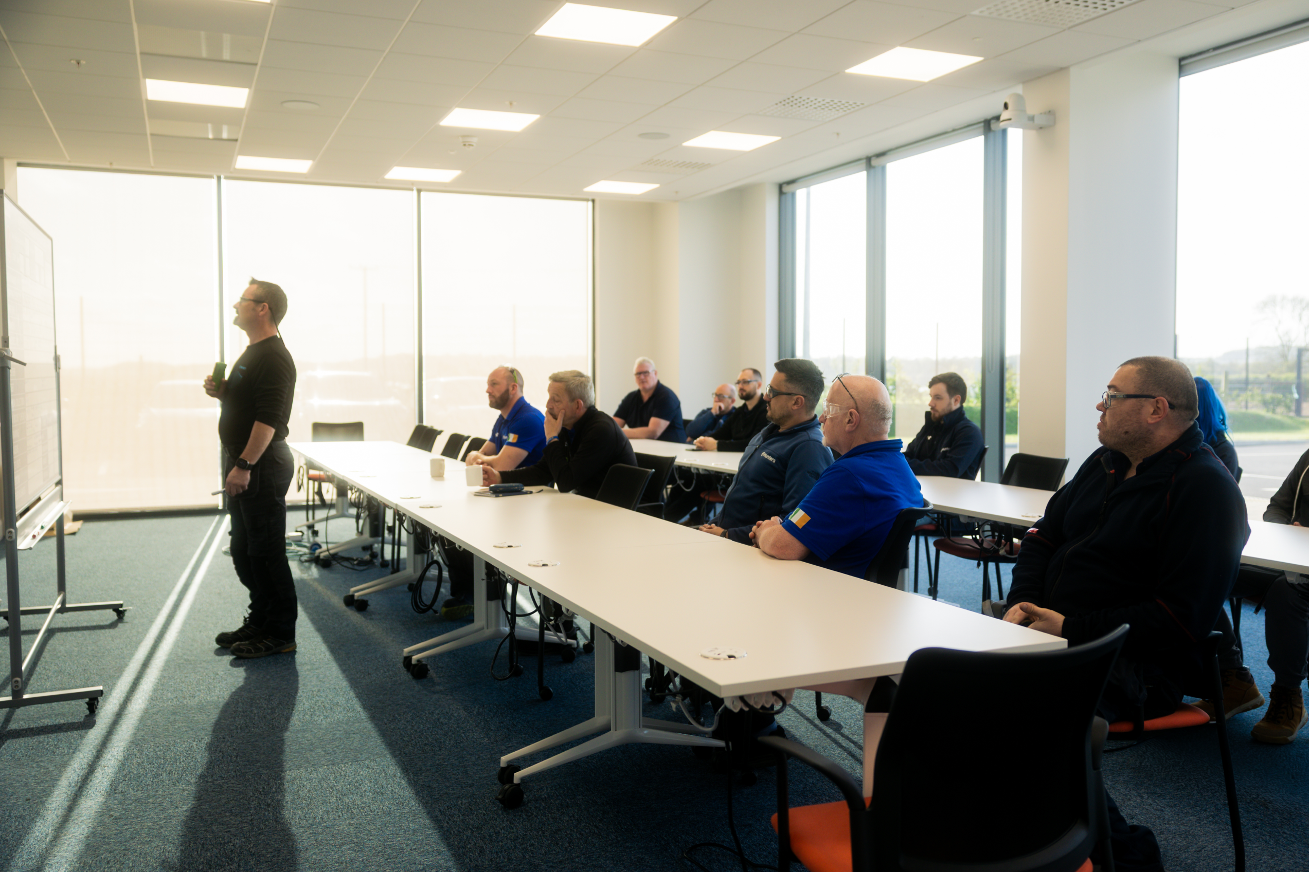 Engineers taking part in a technical training and learning session